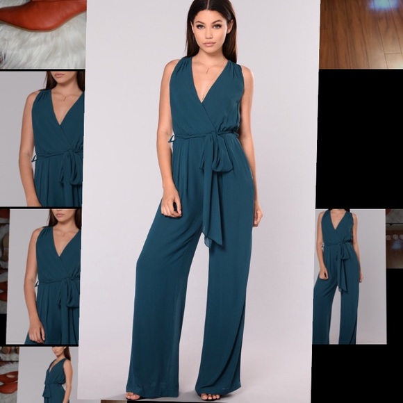 Fashion Nova Pants - NWT✨Fashion Nova Jumpsuit in Teal colour